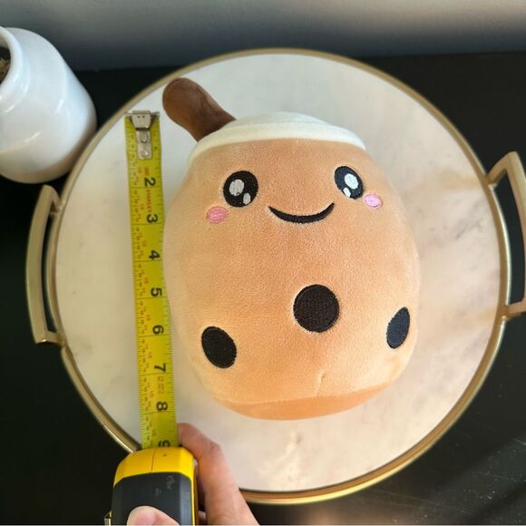 Boba Milk Tea Cute Stuffed Plush with Straw Boba Pearls Character Happy Eyes 9” - Picture 7 of 9
